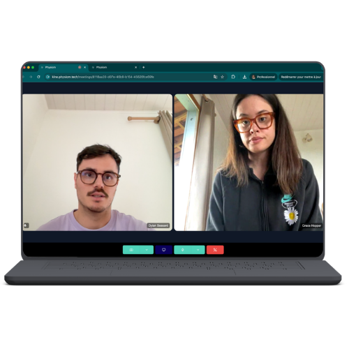 Téléconsultation kinésithérapeute et patient avec Physiom